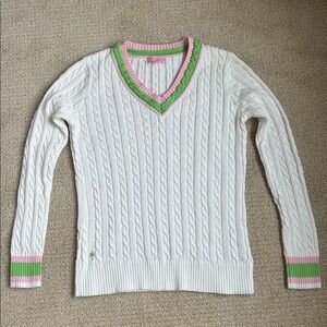 Lilly Pulitzer White Cotton Sweater Small